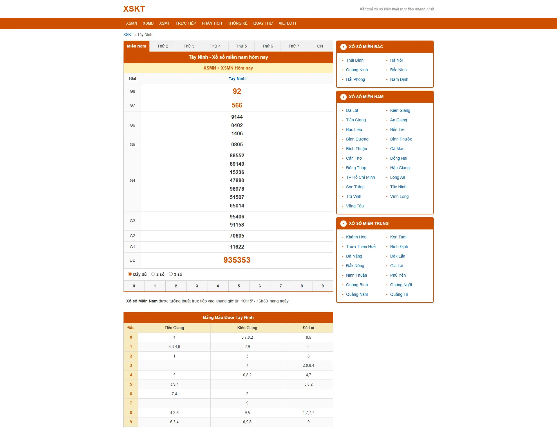 Preview Web Xổ Số